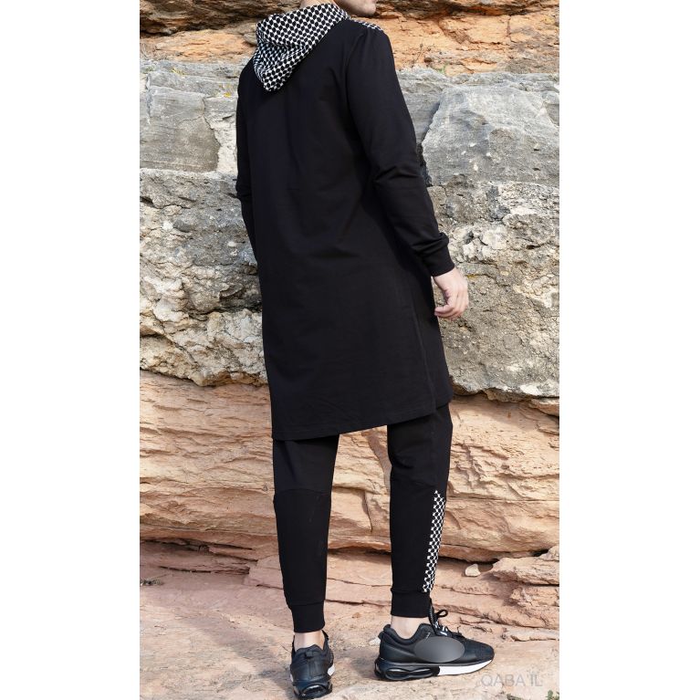 Ensemble QC QUDS avec qamis court et sarouel motif keffieh