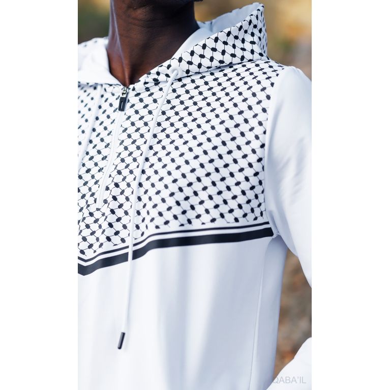 Ensemble QC QUDS avec qamis court et sarouel motif keffieh