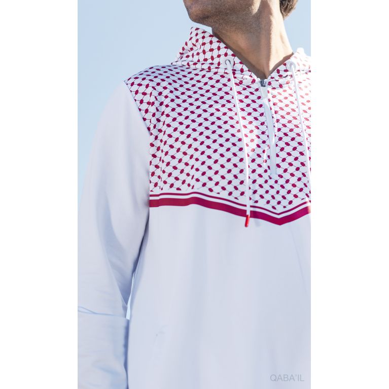 Ensemble QC QUDS avec qamis court et sarouel motif keffieh