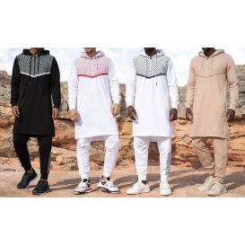 Ensemble QC QUDS avec qamis court et sarouel motif keffieh