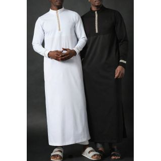 Qamis long Prestige II Qaba'il - bi-matière broderie gold