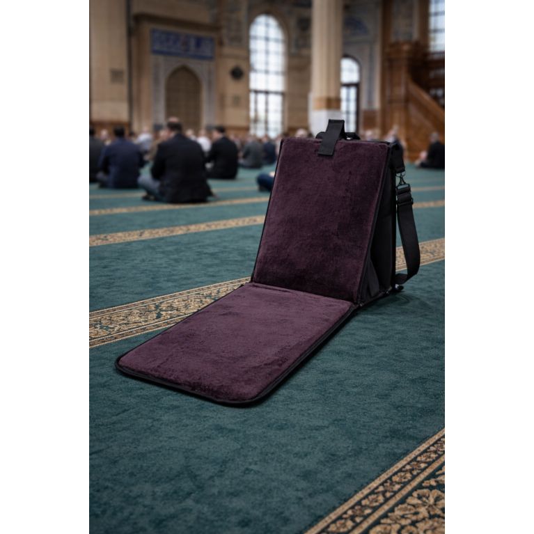 Tapis de prière avec dossier 3 en 1 et sacoche