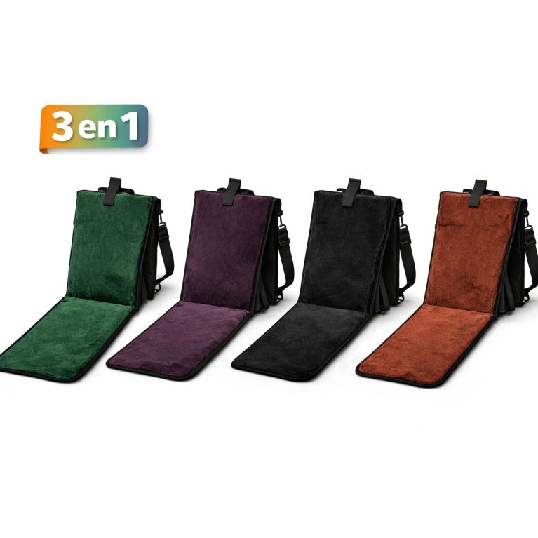 Tapis de prière avec dossier 3 en 1 et sacoche