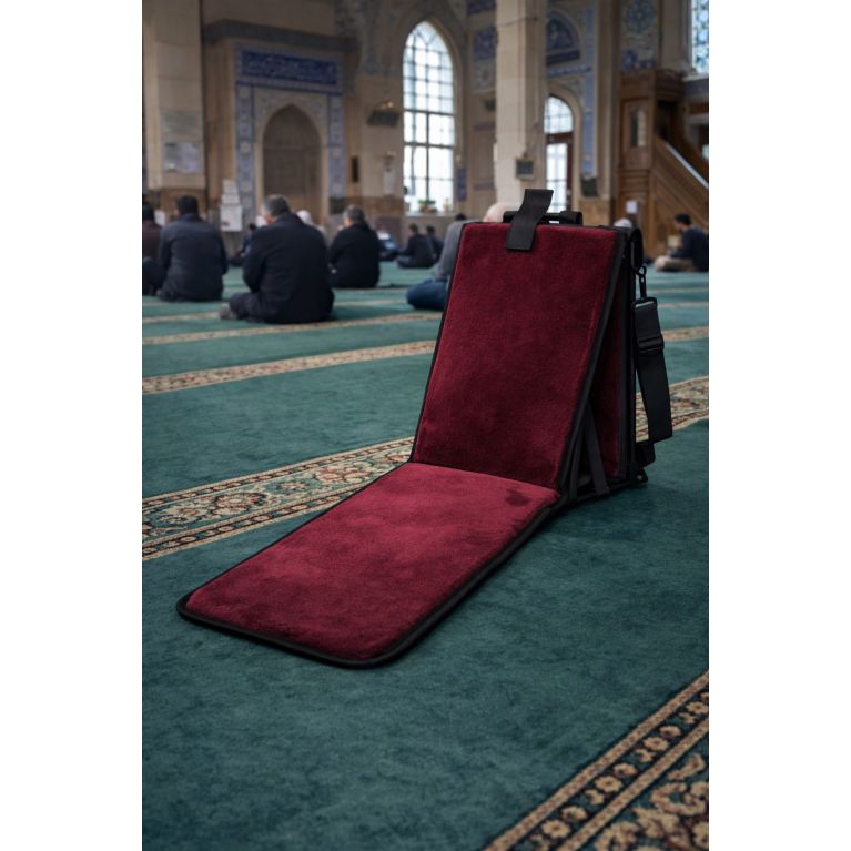 Tapis de prière avec dossier 3 en 1 et sacoche