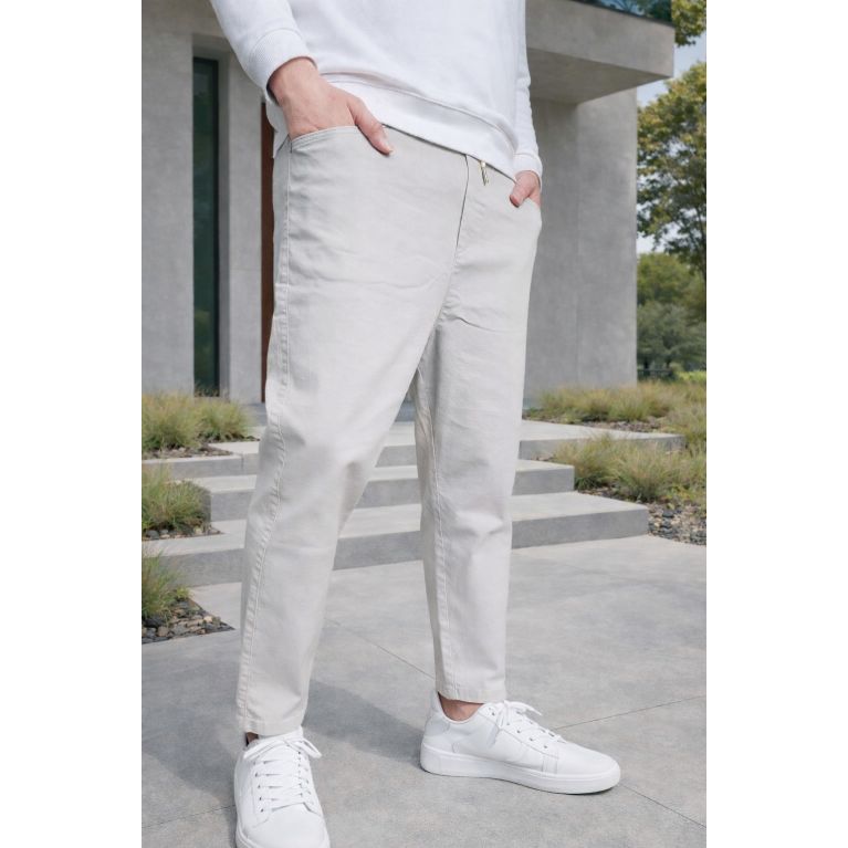 Sarouel Jean en Coton Stretch Drop - Coupe Droite - Qaba'il