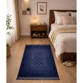 Tapis de prière bleu molletonné Soundouss 80 x 120 cm