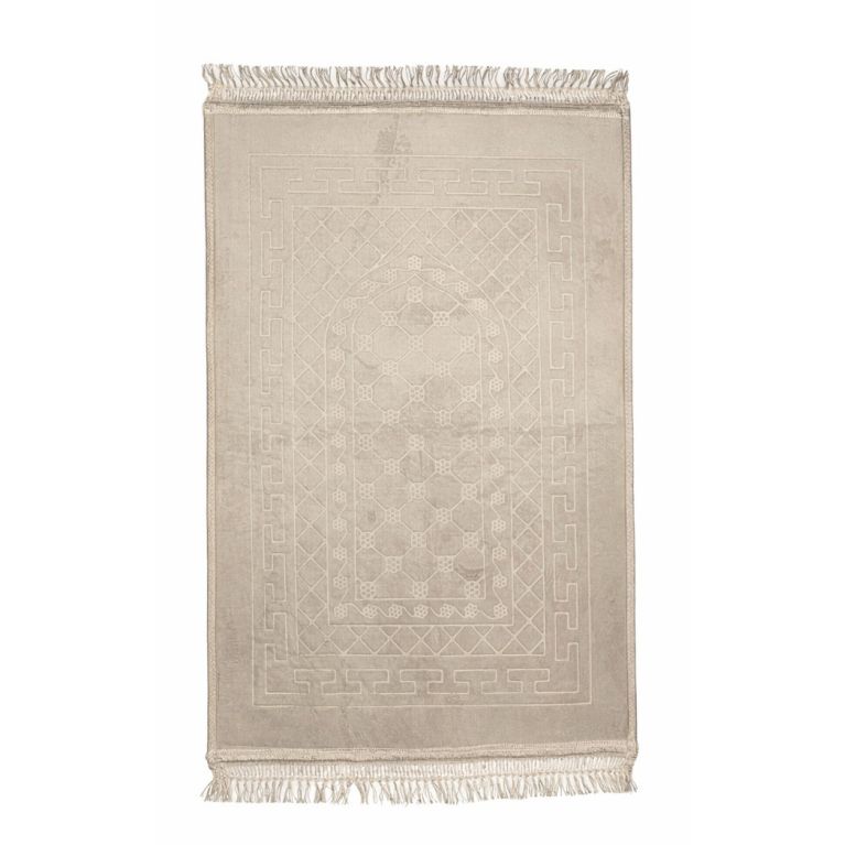 Tapis de prière écru Soundouss molletonné 80 x 120 cm