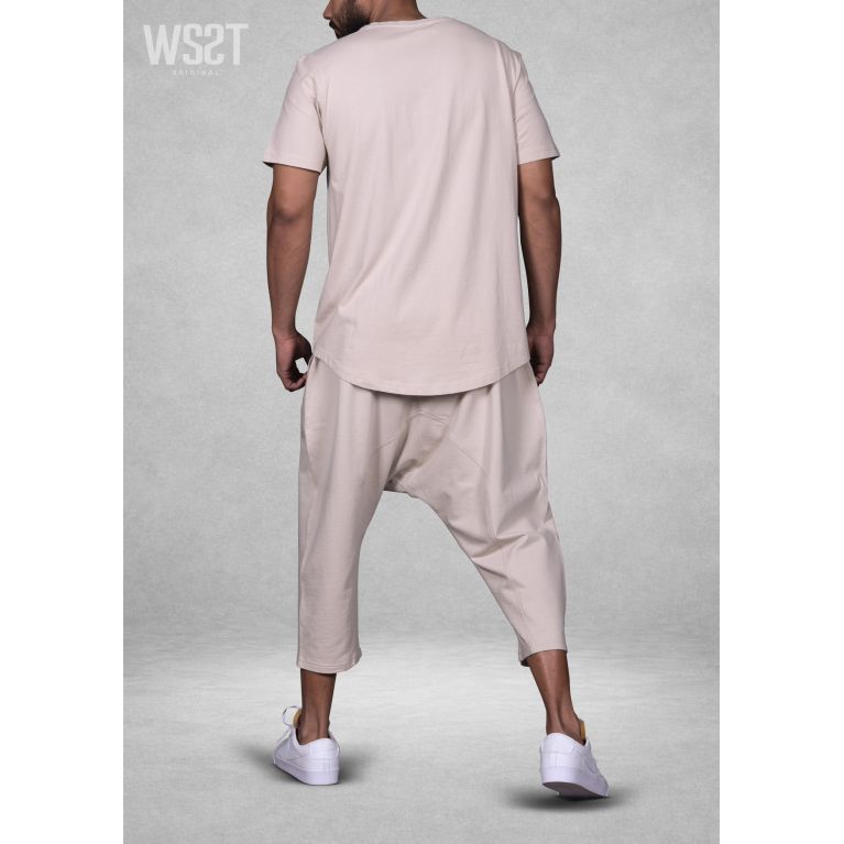 Ensemble Musulman Homme Wassat Combo avec T-shirt Oversize et Sarouel Court