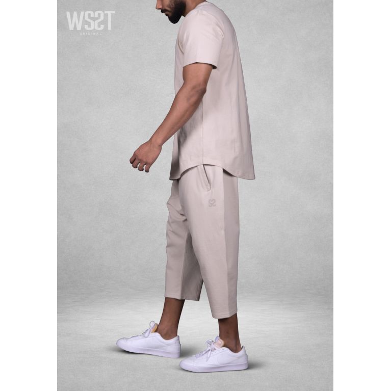 Ensemble Musulman Homme Wassat Combo avec T-shirt Oversize et Sarouel Court