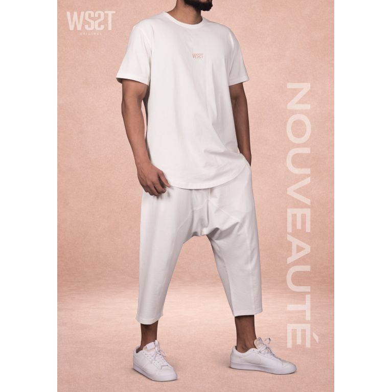 Ensemble Musulman Homme Wassat Combo avec T-shirt Oversize et Sarouel Court