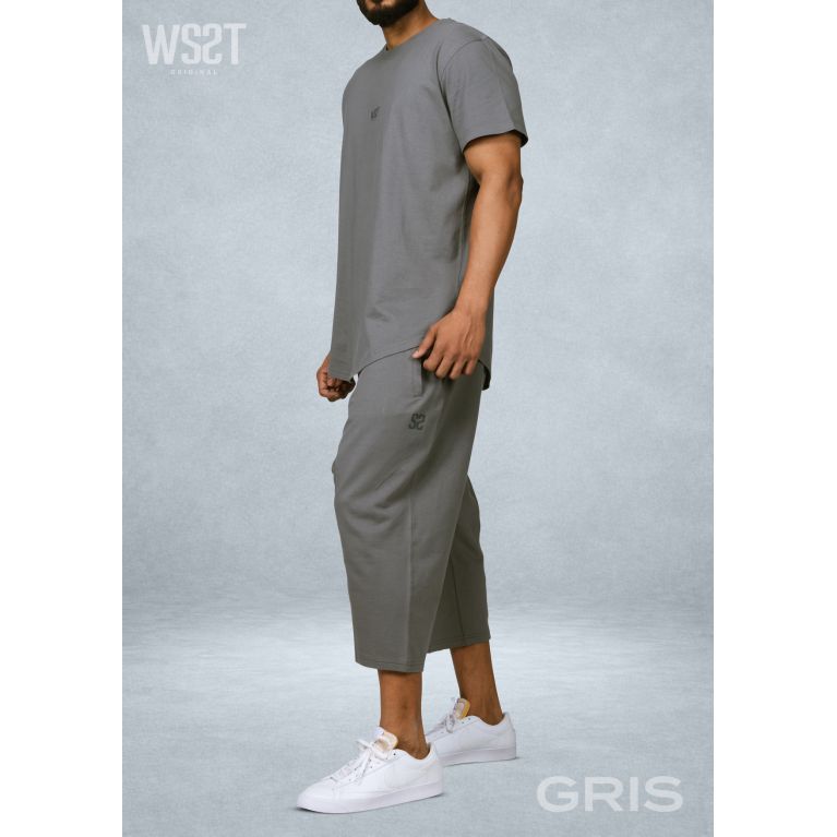 Ensemble Musulman Homme Wassat Combo avec T-shirt Oversize et Sarouel Court