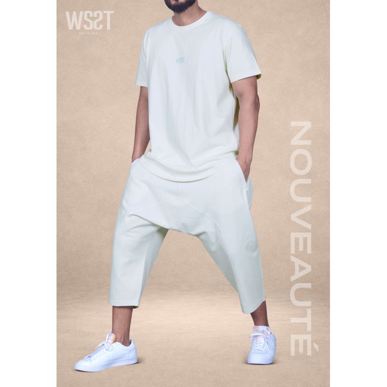 Ensemble Musulman Homme Wassat Combo avec T-shirt Oversize et Sarouel Court