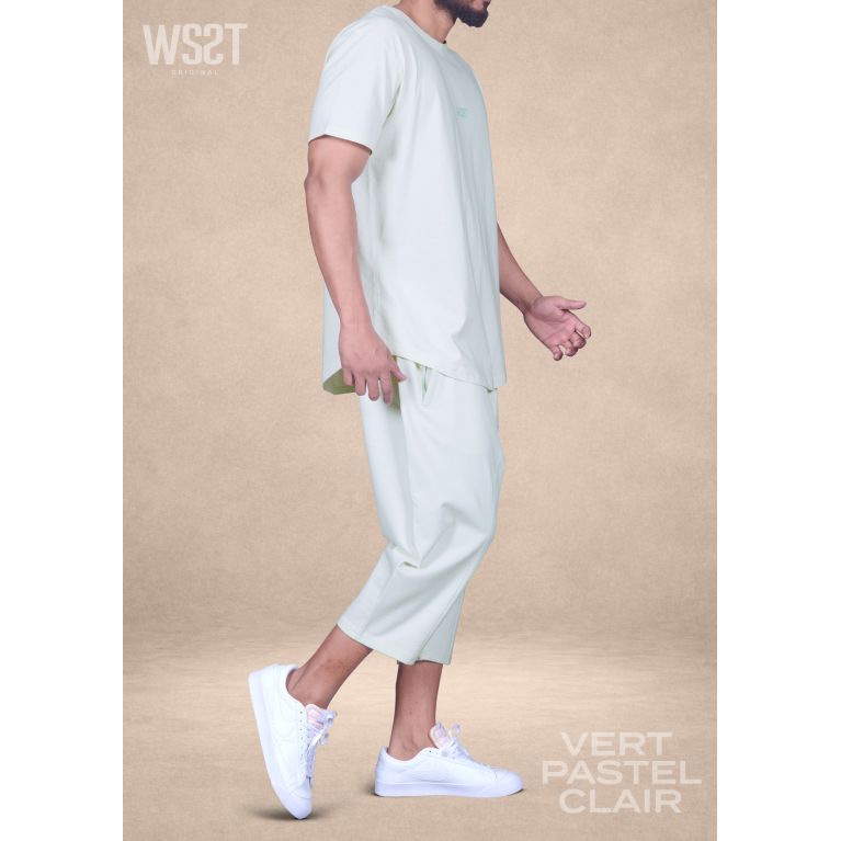 Ensemble Musulman Homme Wassat Combo avec T-shirt Oversize et Sarouel Court