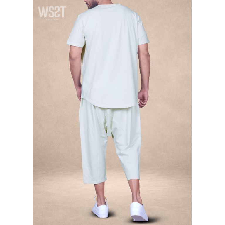 Ensemble Musulman Homme Wassat Combo avec T-shirt Oversize et Sarouel Court