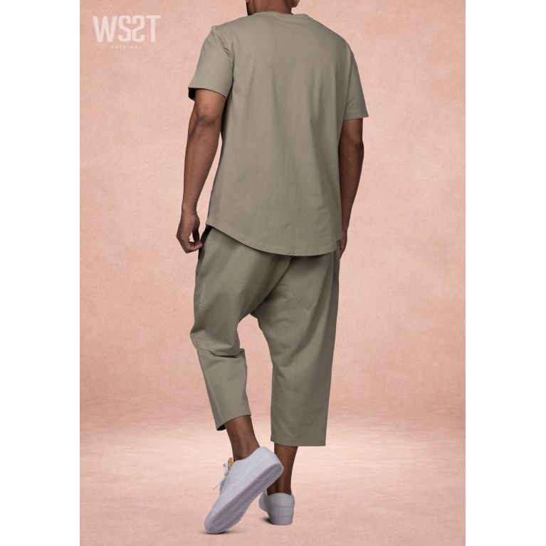 Ensemble Musulman Homme Wassat Combo avec T-shirt Oversize et Sarouel Court