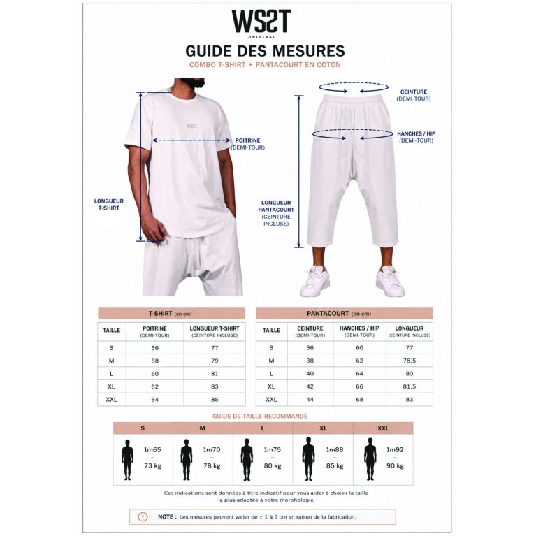 Ensemble Musulman Homme Wassat Combo avec T-shirt Oversize et Sarouel Court