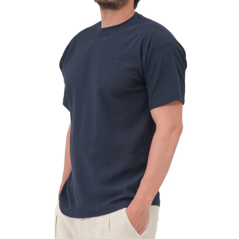 T-shirt Oversize Waffle Qaba'il en Coton Texturé