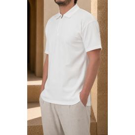 Polo Oversize Zippé Qaba'il en Jersey Coton