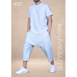 Ensemble Musulman Homme Wassat Combo avec T-shirt Oversize et Sarouel Court