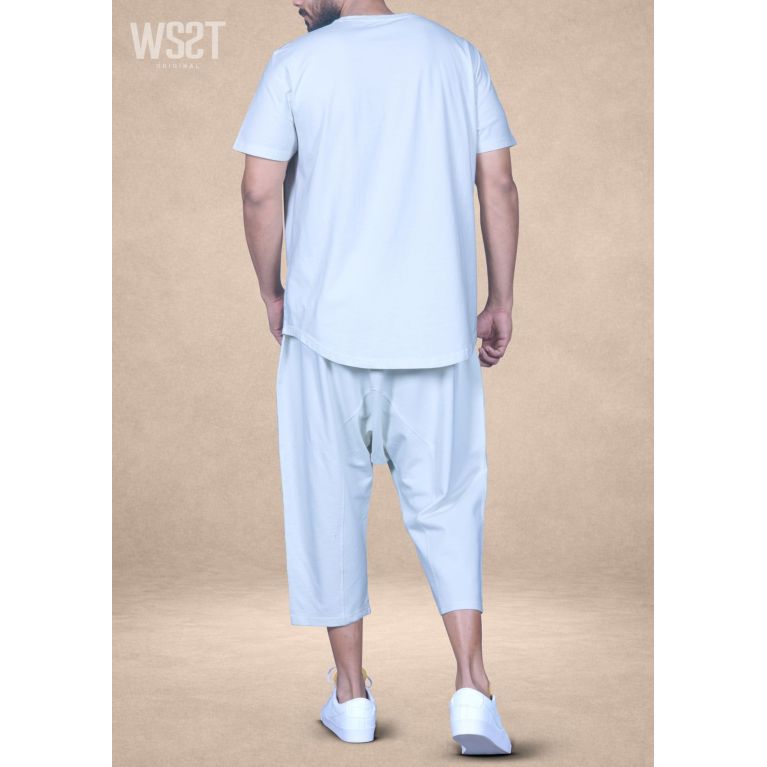 Ensemble Musulman Homme Wassat Combo avec T-shirt Oversize et Sarouel Court
