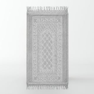Tapis Enfant de Prière avec Motif Mirhab - Gris Clair - Molletonné, Épais et Très Doux - Confortable et Anti-Dérapant - 42 x 80 