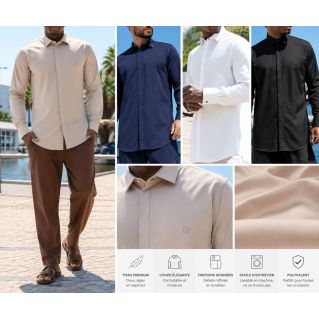 Chemise Design Qaba'il Homme : Manches Longues