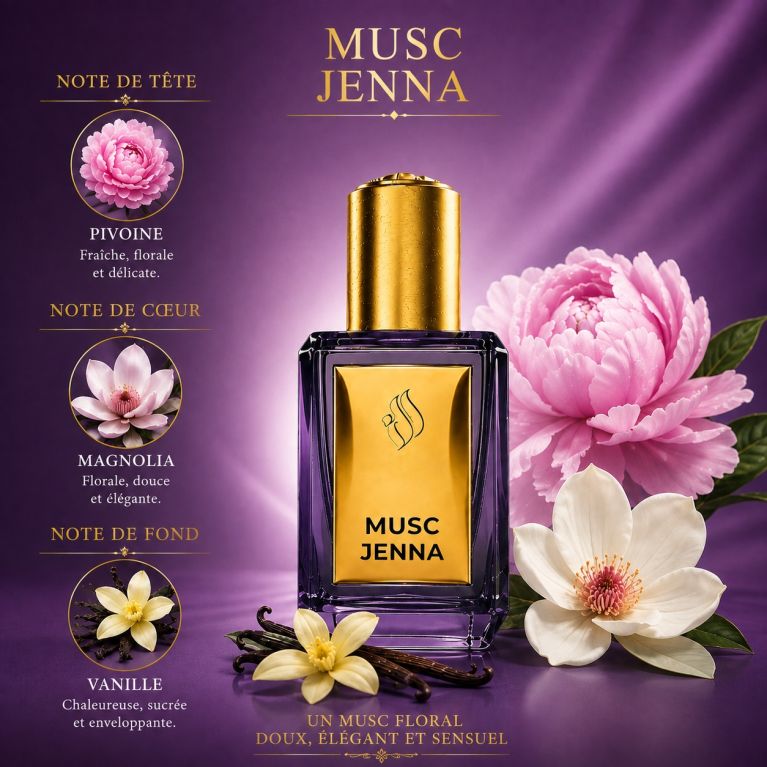 Musc Jenna 5ml - Saudi Perfumes - Sans Alcool - Femme -El Nabil