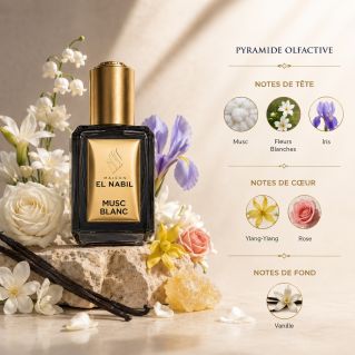 Musc Blanc - Parfum : Mixte - Extrait de Parfum Sans Alcool - El Nabil - 5 ml 