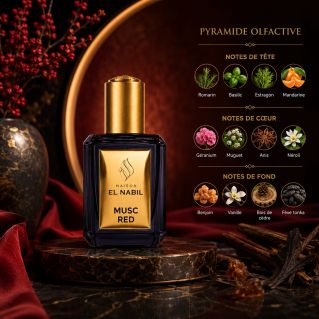 MUSC RED - Parfum : Mixte - Extrait de Parfum Sans Alcool - El Nabil - 5 ml 