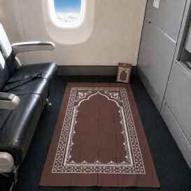 Tapis de prière de voyage pliable avec pochette de transport – 107 x 57 cm