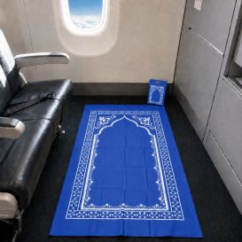 Tapis de prière de voyage pliable avec pochette de transport – 107 x 57 cm