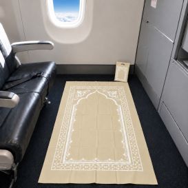 Tapis de prière de voyage pliable avec pochette de transport – 107 x 57 cm