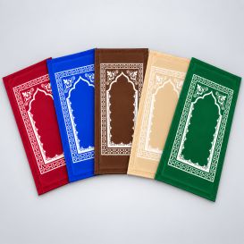 Tapis de prière de voyage pliable avec pochette de transport – 107 x 57 cm