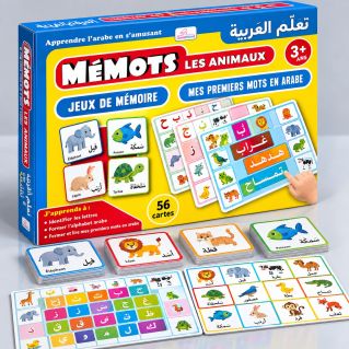 Mémots Les Animaux - Jeux de Mémoire - Mes Premiers Mots en Arabe - Osratouna - A partir de 3 ans