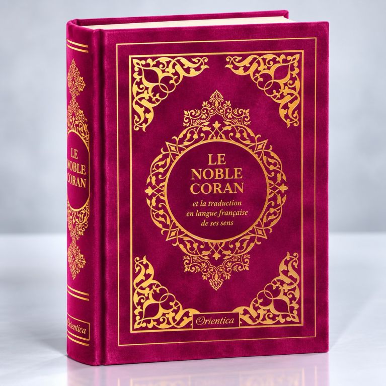 Le Noble Coran Fushia Doré - Edition de Luxe Couverture Daim - Index des Sourates - Français-Arabe - Orientica