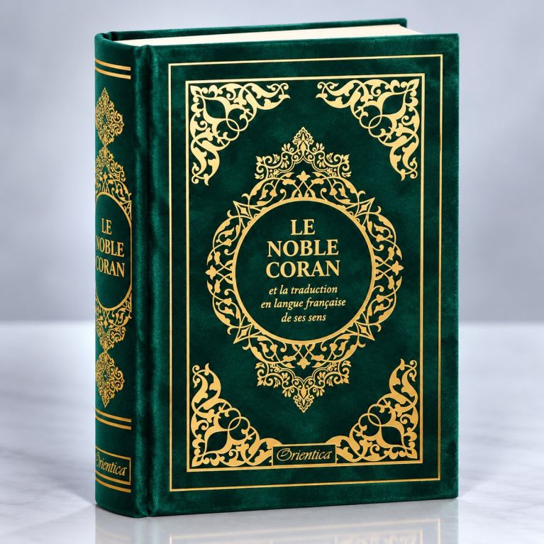 Le Noble Coran Vert Doré - Edition de Luxe Couverture Daim - Index des Sourates - Français-Arabe - Orientica