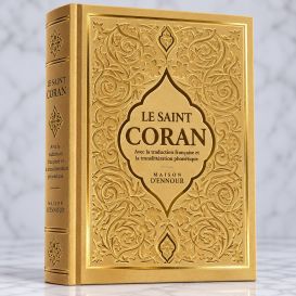 Le Saint Coran Doré - Couverture Daim - Pages Arc-En-Ciel - Français-Arabe-Phonétique - Maison Ennour