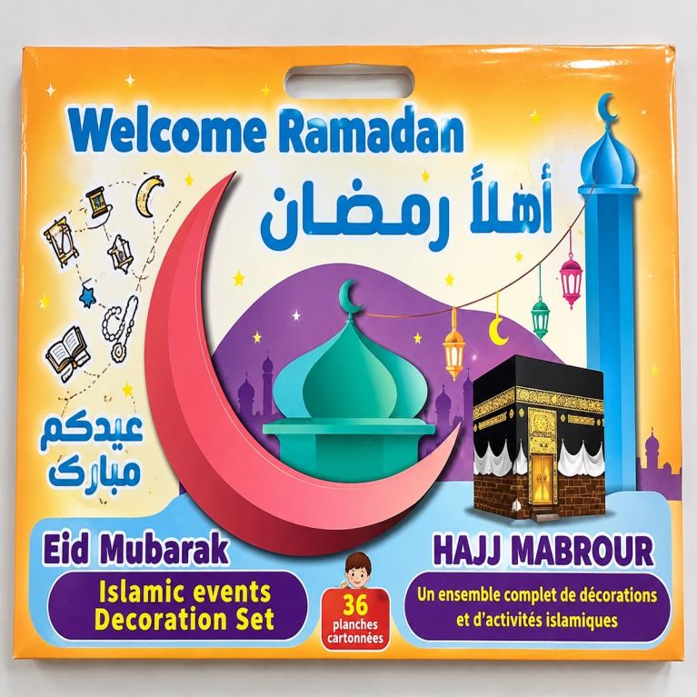 Bienvenue Ramadan : Ensemble Décorations et Activité Islamique pour le Mois de Ramadan et les Deux Aïd - Pack Déco 36 Pages A3 -