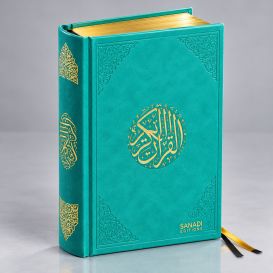 Le Noble Coran de Luxe en Arabe Hafs - Récitation Maher Maaqli en QR Code - Turquoise - 3 Formats - Editions Sanadi