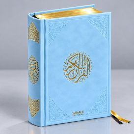 Le Noble Coran de Luxe en Arabe Hafs - Récitation Maher Maaqli en QR Code - Bleu Ciel - 3 Formats - Editions Sanadi