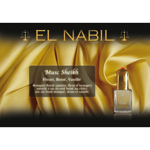 Musc Sheikh - Parfum : Homme - Extrait de Parfum Sans Alcool - El Nabil - 5 ml 