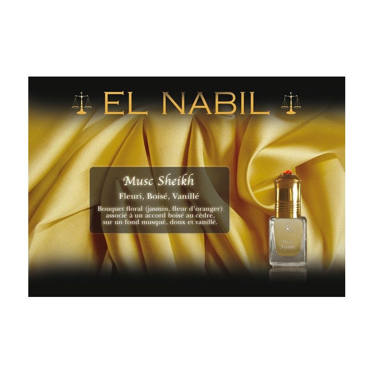 Musc Sheikh - Parfum : Homme - Extrait de Parfum Sans Alcool - El Nabil - 5 ml 