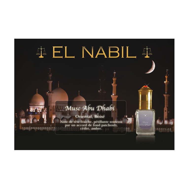Musc Abu Dhabi - Parfum : Homme - Extrait de Parfum Sans Alcool - El Nabil - 5 ml 