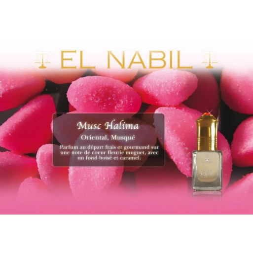 Musc Halima  - Parfum : Mixte - Extrait de Parfum Sans Alcool - El Nabil - 5 ml 