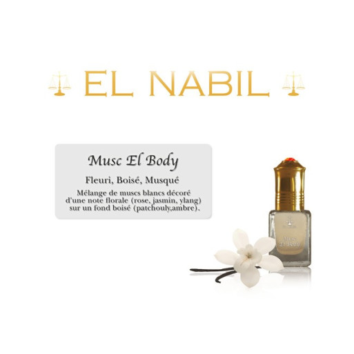 Musc El Body 5 ml - Saudi Perfumes - Sans Alcool - El Nabil