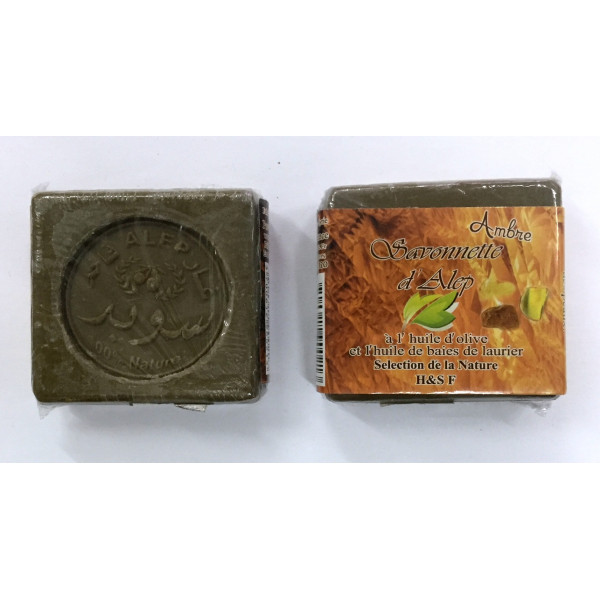 Savonnette d'Alep - Ambre - Huile d'Olive et Huile de Baies de Laurier - 100 gr