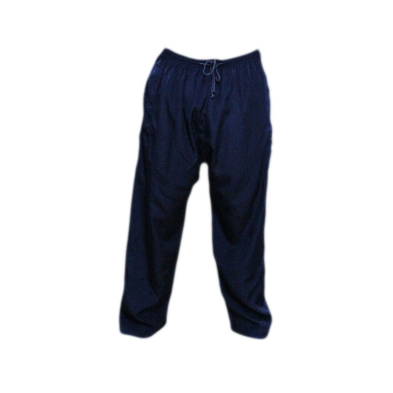 Qamis bleu foncé avec pantalon Afaq : bouton col et manches Qamis bleu foncé avec pantalon Afaq : bouton col et manches
