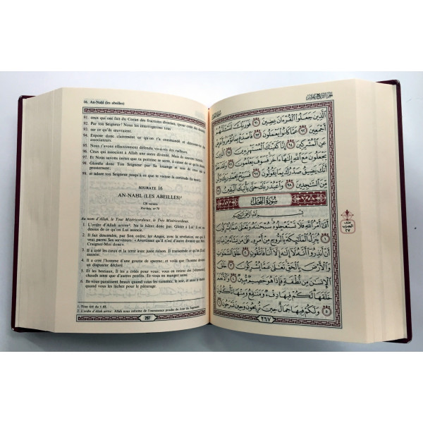 Le Noble Coran Traduction en Langue - Français /Arabe - GRAND FORMAT 20 x 28 cm - Traduction Mohammad Hamidoullah